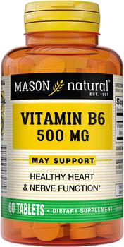 商品Mason Naturals | Vitamin B-6 500 mg 60 Tablets,商家Puritan's Pride,价格¥66图片