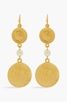 商品BEN-AMUN | 24-karat gold-plated faux pearl earrings,商家THE OUTNET US,价格¥423图片