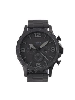 Fossil | Fossil Nate JR1401 Elegant Japanese Movement Fashionable Chronograph Black Stainless Steel Watch ONE SIZE商品图片,