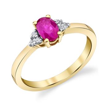 商品Macy's | Ruby (5/8 ct. t.w.) & Diamond (1/10 ct. t.w.) Ring in 14k Gold,商家Macy's,价格¥3036图片