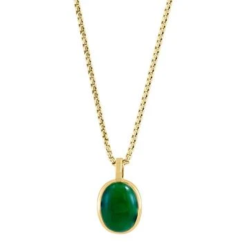 Effy | EFFY® Men's Dyed Jade Oval Cabochon 22" Pendant Necklace in Gold-Plated Silver,商家Macy's,价格¥2924