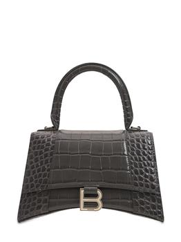 巴黎世家沙漏包真假, Balenciaga | S Hourglass Croc Embossed Leather Bag商品图片 