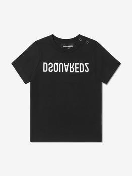 推荐Dsquared2 Black Baby Unisex Cotton T-Shirt商品