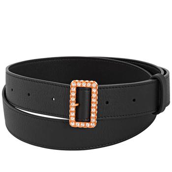加拿大巴宝莉皮带, Burberry | Crystal Buckle Leather Belt In Black商品图片 6.8折