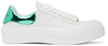 商品Alexander McQueen | White & Green Deck Plimsoll Sneakers,商家SSENSE,价格¥2433图片