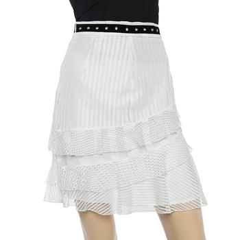 [二手商品] Just Cavalli | Just Cavalli White Lace Overlay Ruffle Tiered Skirt S商品图片,2.8折