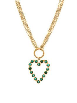 商品Sylvia Toledano | Theodora 22K Gold-Plated & Malachite Heart Pendant Necklace,商家Saks Fifth Avenue,价格¥1775图片