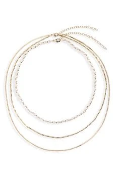 Nordstrom | Demi Fine Faux Pearl Layered Chain Necklace,商家Nordstrom Rack,价格¥122