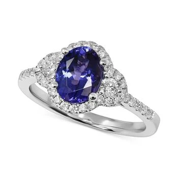 Macy's | Tanzanite (1-3/8 ct. t.w.) & Diamond (3/8 ct. t.w.) Oval Halo Ring in 14k White Gold,商家Macy's,价格¥9059