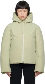 Jil Sander | Green Hooded Down Jacket,商家Ssense US,价格¥10142