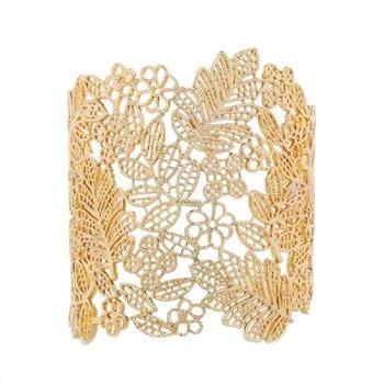 Liv Oliver | 18k Gold Cuff Textured Bracelet,商家Premium Outlets,价格¥1753