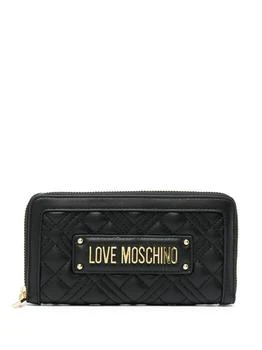 推荐LOVE MOSCHINO Logo-plaque quilted wallet商品