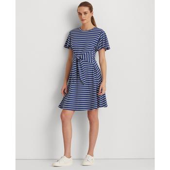 拉夫劳伦连衣裙是什么牌子, Ralph Lauren | Striped Tie-Front Jersey Dress商品图片 6折×额外8折, 额外八折