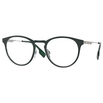 推荐Burberry Men's Eyeglasses - Green Metal Full Rim Frame Clear Demo Lens | BE1360 1327商品