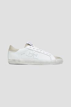 推荐Aubrie suede-paneled perforated leather sneakers商品