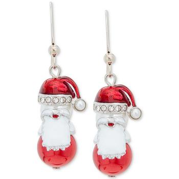 Charter Club | Silver-Tone Pavé & Imitation Pearl Santa Drop Earrings, Created for Macy's商品图片,3折