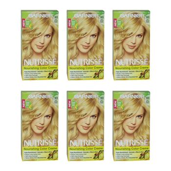 Garnier是什么牌子, Garnier | Nutrisse Nourishing Color Creme - 93 Light Golden Blonde by Garnier for Unisex - 1 Application Hair Color - Pack of 6商品图片 8.4折