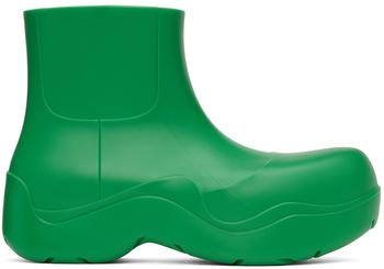 bottega veneta鞋, Bottega Veneta | Green Matte Puddle Chelsea Boots商品图片 