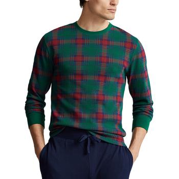 商品Ralph Lauren | Men's Cotton Plaid Waffle-Knit Long-Sleeve Crewneck Sleep Top,商家Macy's,价格¥458图片