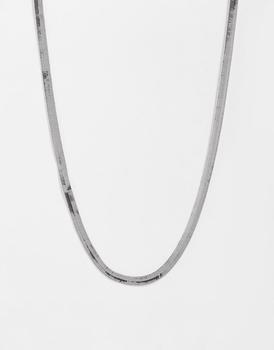 推荐DesignB London snake chain necklace in silver商品