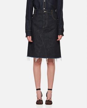 推荐Fringed denim midi skirt商品