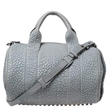 推荐Alexander Wang Pale Blue Textured Leather Rockie Satchel商品