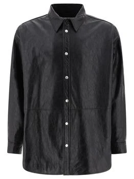 Acne Studios | ACNE STUDIOS Leather overshirt jacket,商家Baltini,价格¥11538