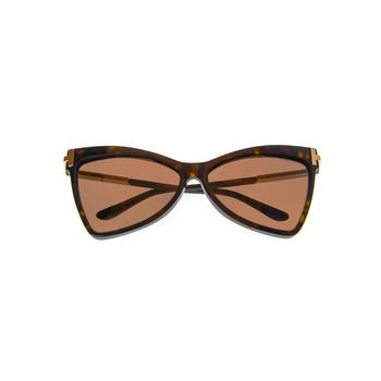 推荐Tom Ford Dark Havana & Brown Butterfly Sunglasses FT0767-6152E商品