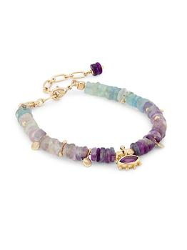 商品Room Service | Bless Life 24K Gold-Plate & Fluorite Bracelet,商家Saks Fifth Avenue,价格¥1713图片