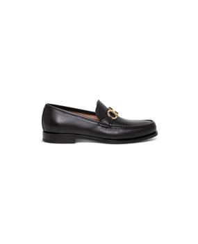 菲拉格慕男鞋男鞋, Salvatore Ferragamo | Salvatore Ferragamo Man's Rolo Black Leather Loafers With Gancini Buckle商品图片 8.5折