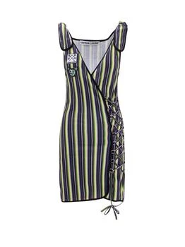 CHOPOVA LOWENA | Chopova Lowena Lace-Up V-Neck Mini Wrap Dress 4.7折