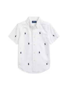 Ralph Lauren | Little Boy's & Boy's Logo Embroidered Oxford Short-Sleeve Shirt,商家Saks Fifth Avenue,价格¥453