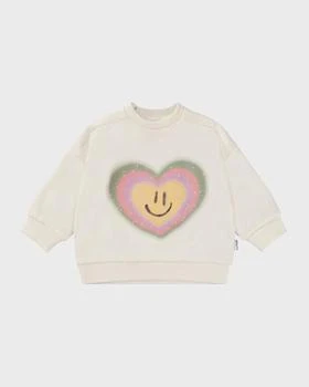 MOLO | Girl's Dana Happy Face Heart Graphic Sweatshirt, Size 3M-24M,商家Neiman Marcus,价格¥452