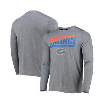 推荐Men's Gray Florida Gators Wordmark Slash Long Sleeve T-shirt商品