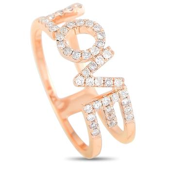 商品LB Exclusive | 14K Rose Gold 0.35 ct Diamond Love Ring,商家Jomashop,价格¥3845图片