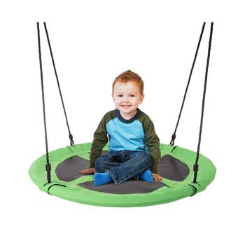 推荐Hey Play Saucer Swing - 40” Diameter Hanging Tree Or Swing Set Outdoor Playground Or Backyard Play Accessory Round Disc With Adjustable Rope商品