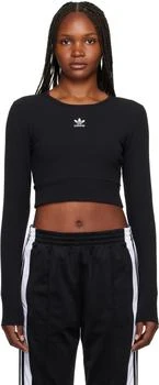 Adidas | Black Embroidered Long Sleeve T-Shirt 