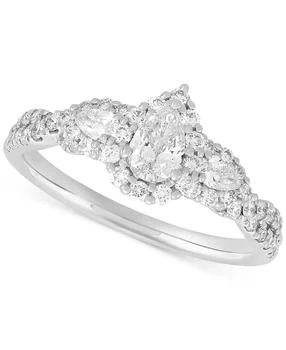 Macy's | Diamond Pear Three Stone Engagement Ring (1 ct. t.w.) in 14k White Gold,商家Macy's,价格¥17084