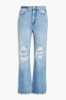 DL1961 | Emilie distressed high-rise straight-leg jeans 4.5折, 独家减免邮费