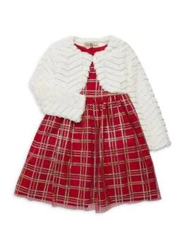 推荐Baby Girl’s 2-Piece Shrug & Plaid Dress Set商品