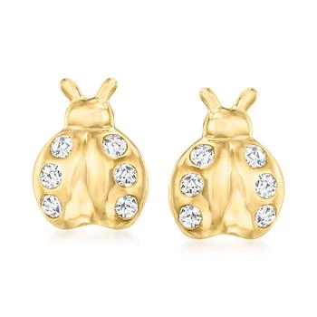 Ross-Simons | Ross-Simons Diamond Ladybug Earrings in 18kt Gold Over Sterling,商家Premium Outlets,价格¥812