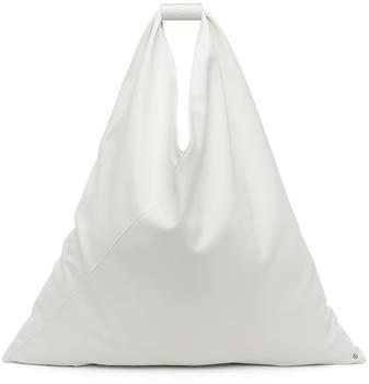 MAISON MARGIELA | SSENSE Exclusive White XXL Faux-Leather Triangle Tote商品图片,2.8折
