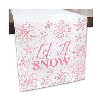 商品Big Dot of Happiness | Pink Winter Wonderland - Holiday Snowflake Birthday Party and Baby Shower Dining Tabletop Decor - Cloth Table Runner - 13 x 70 in,商家Macy's,价格¥158图片