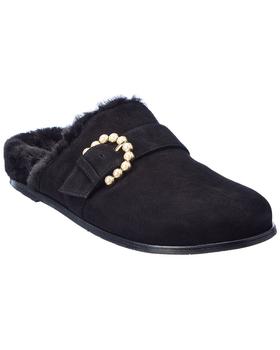 Stuart Weitzman, Stuart Weitzman | Stuart Weitzman Piper Chill Suede & Shearling Mule商品图片 3.9折
