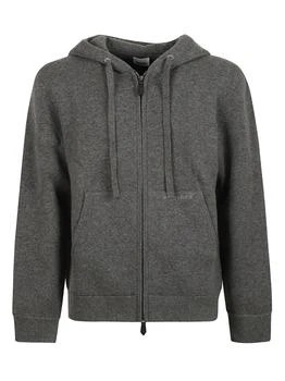 Burberry | Burberry Logo Embroidered Zip-Up Drawstring Hoodie,商家Cettire,价格¥5098
