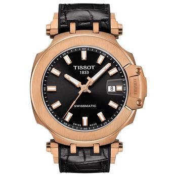 男装tissot automatic, Tissot | Men's Swiss Automatic T-Race Swissmatic Black Rubber Strap Watch 49mm商品图片 