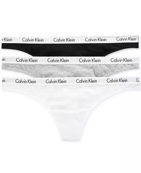 Calvin Klein | Carousel Cotton 3-Pack Thong Underwear QD3587,商家Macy's,价格¥187