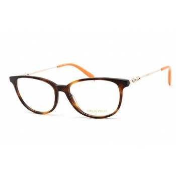 推荐Emilio Pucci Women's Eyeglasses - Dark Havana/Gold Oval Plastic Frame | EP5137 052商品