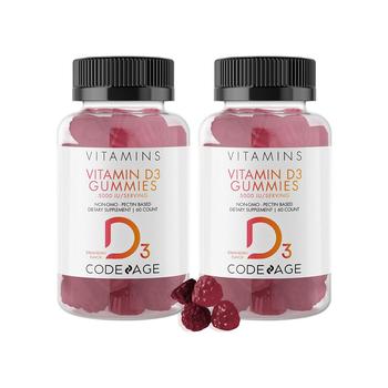 商品Vitamin D3 Gummies 2-Pack, 5000 IU, Strawberry Flavored Vitamin Supplement -  60ct图片