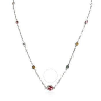 Gucci | Sterling Silver Interlocking G Multicoloured Enamel Necklace - YBB728953001,商家Jomashop,价格¥4579